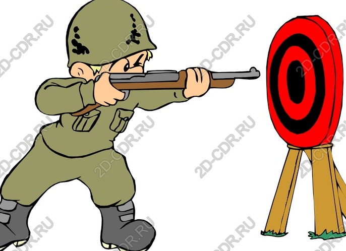 Стрелок стреляет в мишень