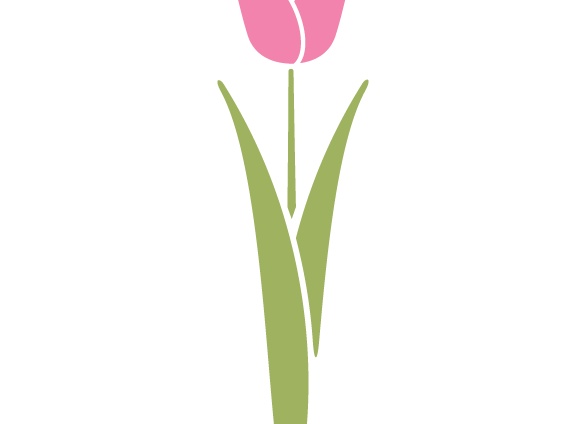 Тюльпаны трафарет цветной