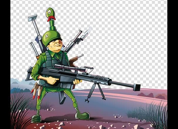 Мультяшные солдаты с оружием