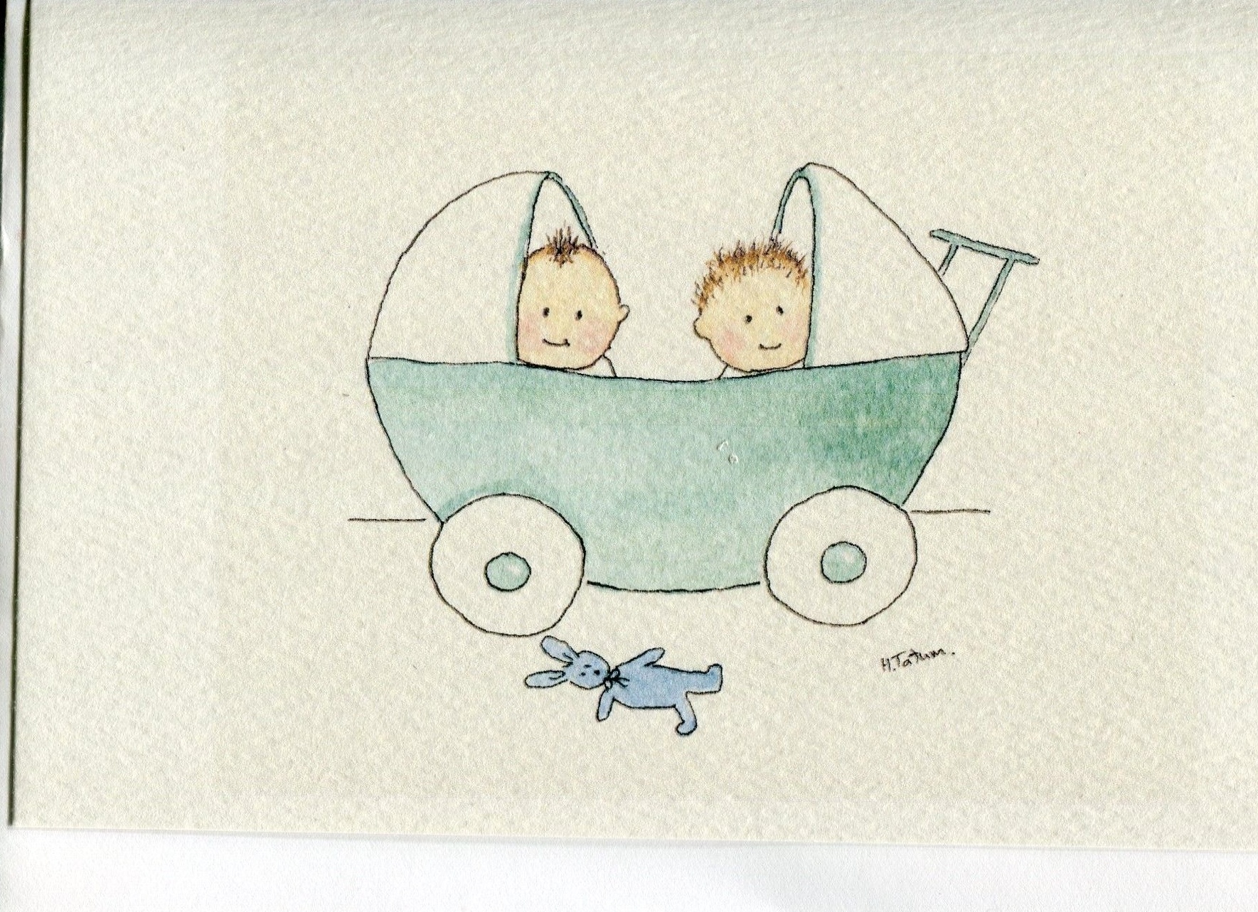 Открытка с рождением двойняшек