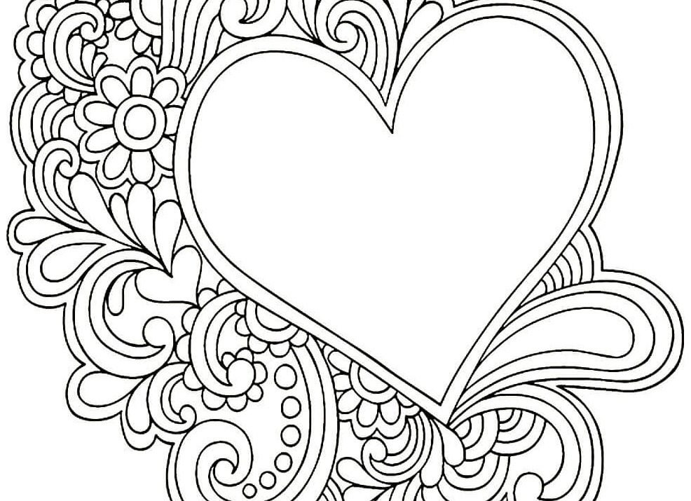 Раскраска сердечко для мамы